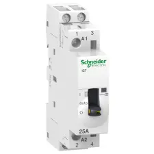  ACTI9 iCT25A kézi vezérlésű kontaktor, 50Hz, 2NO, 230-240VAC A9C21732 Schneider villanyszerelés