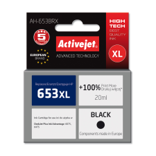 ActiveJet (HP 3YM75AE 653XL) Tintapatron Fekete (AH-653BRX) nyomtatópatron & toner