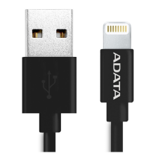 ADATA kábel USB - Lightning 1m műanyag fekete kábel és adapter