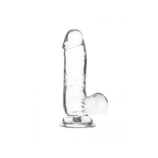 Addiction Crystal - talpas, herés dildó (áttetsző) - 15cm műpénisz, dildó