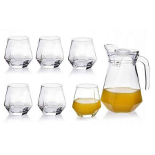 Adel modern üvegpohár készlet üvegkancsóval - 6 személyes üdítős pohár