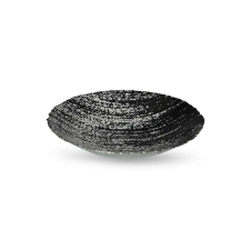  Adela üveg tál Fekete/ezüst 30x30x6 cm dekoráció