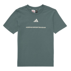 Adidas Rövid ujjú pólók adidas Boys Slogan Single Jersey T-Shirt Kids Zöld 7 / 8 éves