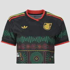 Adidas Rövid ujjú pólók Away Crop Jamaica Football Jersey Fekete EU S női póló