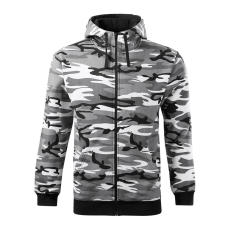 ADLER Férfi pulóver Camo Zipper - Terepszínű szürke - XXXL