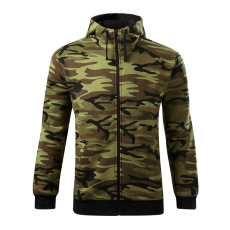 ADLER Férfi pulóver Camo Zipper - Terepszínű zöld - L