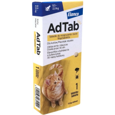  AdTab kullancs és bolha elleni rágótabletta macskáknak (1 tablettás kiszerelés | 0.5 - 2 kg | 12 mg) élősködő elleni készítmény macskáknak