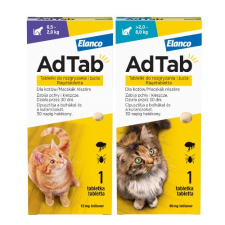  AdTab Rágótabletta Macskák Részére 3db – 2-8 kg élősködő elleni készítmény macskáknak