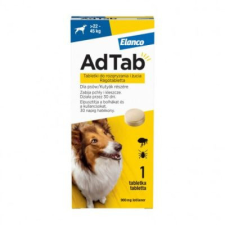 AdTab rágótabletta óriás testű kutyáknak (>22-45kg) 900mg , 1db tabletta élősködő elleni készítmény kutyáknak