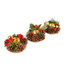 Adventi dekoráció - mécsestartóval - 6 féle - 13 cm karácsonyi dekoráció