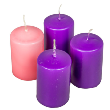  Adventi gyertya matt lila-rózsaszín 40*60mm (db ár) 4db/csom dekorációs kellék