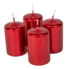  Adventi gyertya metál piros 4db/cs 40x60 mm