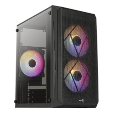  Aerocool CS-107-A-BK-v2 Mesh FRGB Window Black számítógép ház