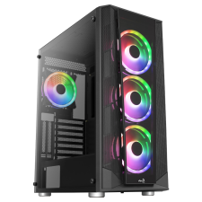 Aerocool Prism v3 ARGB fekete (táp nélküli) ablakos ATX ház számítógép ház