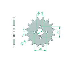 AFAM Acél Standard Első Lánckerék 20104 - 420 egyéb motorkerékpár alkatrész
