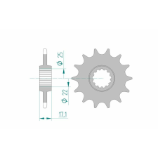AFAM acél standard első lánckerék 20407 - 520 egyéb motorkerékpár alkatrész