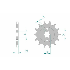  AFAM Acél Standard Első Lánckerék 21300 - 520 egyéb motorkerékpár alkatrész