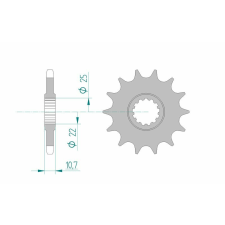 AFAM acél standard első lánckerék 21606 - 525 egyéb motorkerékpár alkatrész