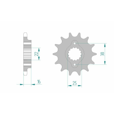 AFAM acél standard első lánckerék 52608 - 525 egyéb motorkerékpár alkatrész