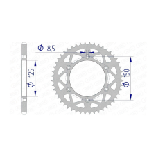 AFAM alumínium hátsó lánckerék 52 fogas KTM / Husqvarna lánc, láncszett