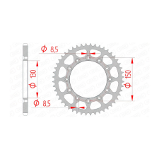 AFAM Hátsó lánckerék Afam acél 49 fog Yamaha YZ 125 / 250 egyéb motorkerékpár alkatrész