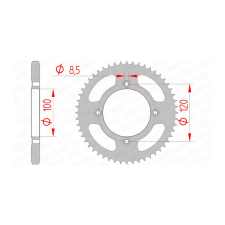 AFAM Hátsó lánckerék Afam acél 50 fog - 428 Beta RR egyéb motorkerékpár alkatrész