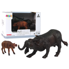 Afrikai szafari bivaly és borjú figurák játékfigura