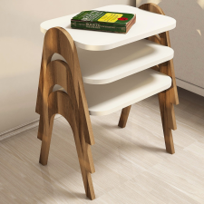 AG Dohányzóasztal (3 részes) Paris - Walnut, Cream bútor