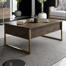 AG Dohányzóasztal Luxe - Walnut, Gold bútor