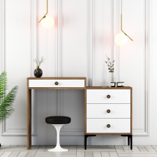 AG Fésülködő asztal Lizbon 551 - Diós, Fehér bútor