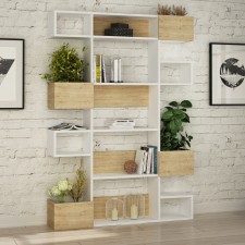 AG könyvespolc Niho - White, Oak bútor