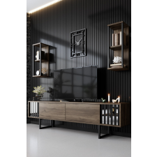 AG TV szekrény Chrome Line - Walnut, Black bútor