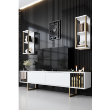 AG TV szekrény Gold Line - White, Black bútor