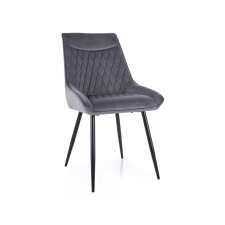  Agat Velvet Steppelt Bársony Étkezőszék Szürke Fekete Fémlábakkal bútor