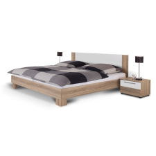  Ágy + 2 db éjjeliszekrény, sonoma tölgyfa/fehér, 180x200, MARTINA ágy és ágykellék