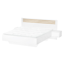  Ágy + 2x éjjeliszekrény, fehér/artisan tölgy, 180x200, FLORENS ágy és ágykellék