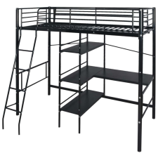  Ágy matracmal Fekete 200 x 90 cm Fém ágy és ágykellék