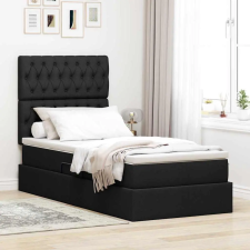  Ágy tárolóval és matraccal Fekete 90 x 190 cm Poliészter ágy és ágykellék