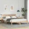  Ágykeret fejtámlával Barna 160 cm x 200 cm Tömör fenyőfa