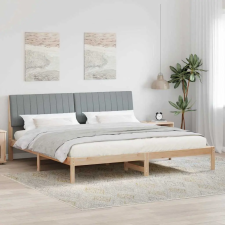  Ágykeret fejtámlával Barna 200 x 200 cm szövet ágy és ágykellék