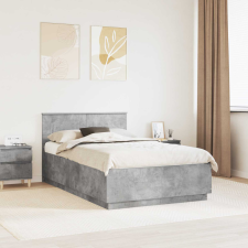  Ágykeret fejtámlával Beton Szürke 120 x 200 cm Faanyag ágy és ágykellék