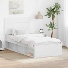  Ágykeret fejtámlával Fehér 100 x 200 cm Tömör fenyőfa ágy és ágykellék