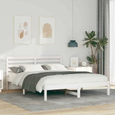  Ágykeret fejtámlával Fehér 150 x 200 cm Tömör fenyőfa ágy és ágykellék