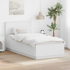  Ágykeret fejtámlával Fehér 90 x 190 cm Faanyag ágy és ágykellék