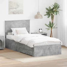  Ágykeret fejtámlával fiókkal Beton Szürke 90 x 190 cm Faanyag ágy és ágykellék