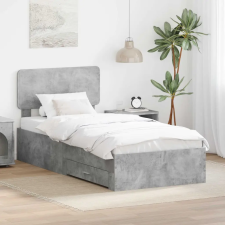  Ágykeret fejtámlával fiókkal Beton Szürke 90 x 190 cm Faanyag ágy és ágykellék