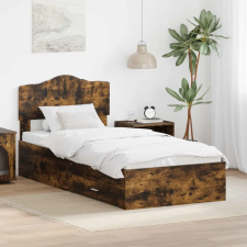  Ágykeret fejtámlával fiókkal Füstölt tölgy 90 x 190 cm Faanyag ágy és ágykellék