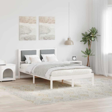  Ágykeret fejtámlával Világosszürke 120 x 200 cm Tömör fenyőfa ágy és ágykellék