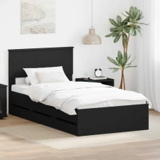  Ágykeret fiókkal fejtámlával Fekete 100 x 200 cm Mérnöki Fa ágy és ágykellék
