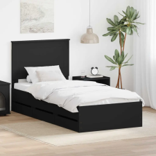  Ágykeret fiókkal fejtámlával Fekete 75 x 190 cm Mérnöki Fa ágy és ágykellék